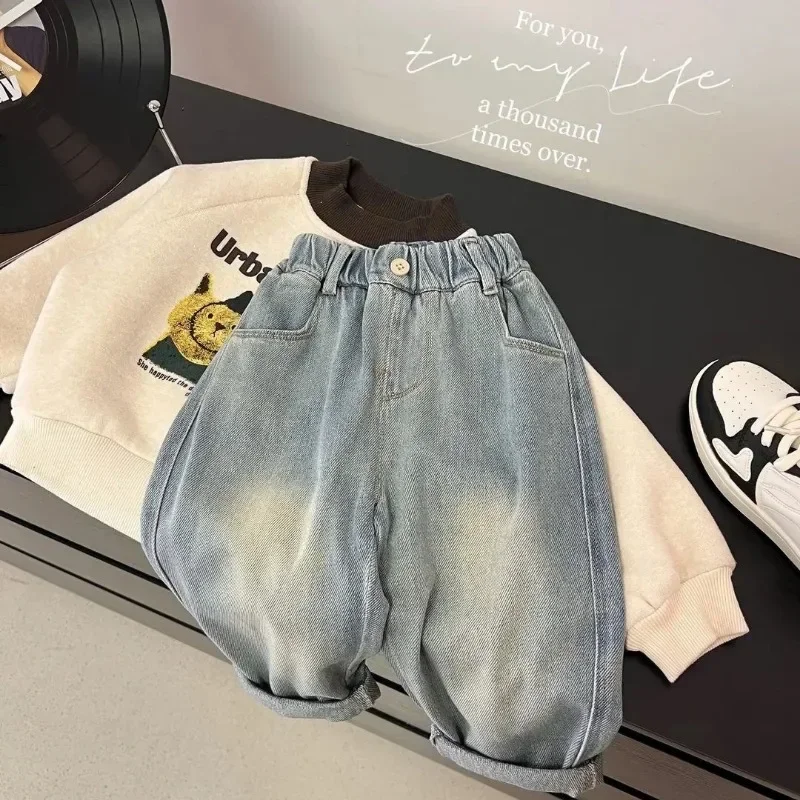 Pantalones vaqueros rectos de bebé para primavera y otoño