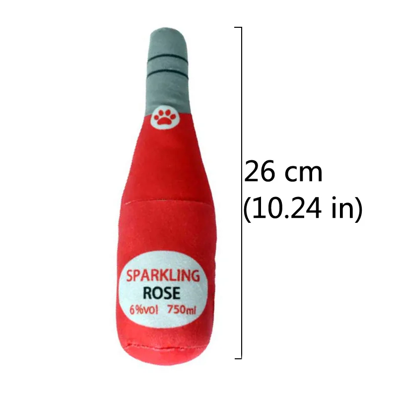 Juguetes interactivos para perros, botella de vino y champán con forma de juguete para mascotas, juguete de Vodka relleno de felpa, resistente a mordeduras chirriantes, suministros para mascotas, whisky - imagen 5