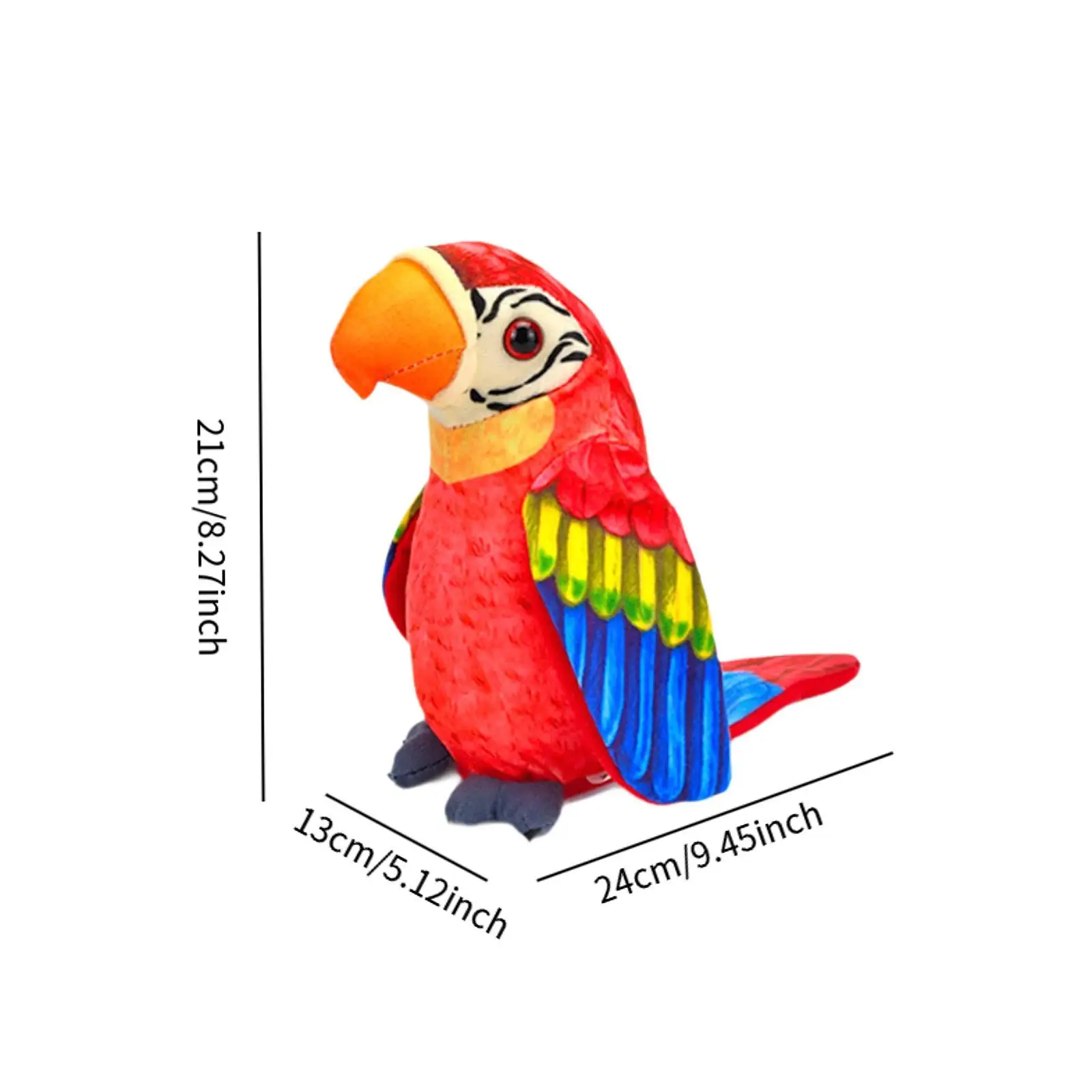 Realistic Electric Parrot Toy Birds Plush Doll,Soft,Birthday Gift,Cartoon Animal Plush Toy Parrot Stuffed Animal for Infant
