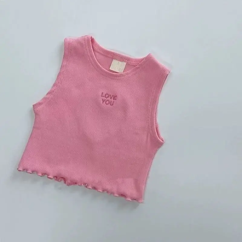 MILANCEL, nueva camiseta de verano para niños, camisetas coreanas de algodón con estilo para niñas, camisetas cortas caladas en forma de corazón para niños - imagen 4