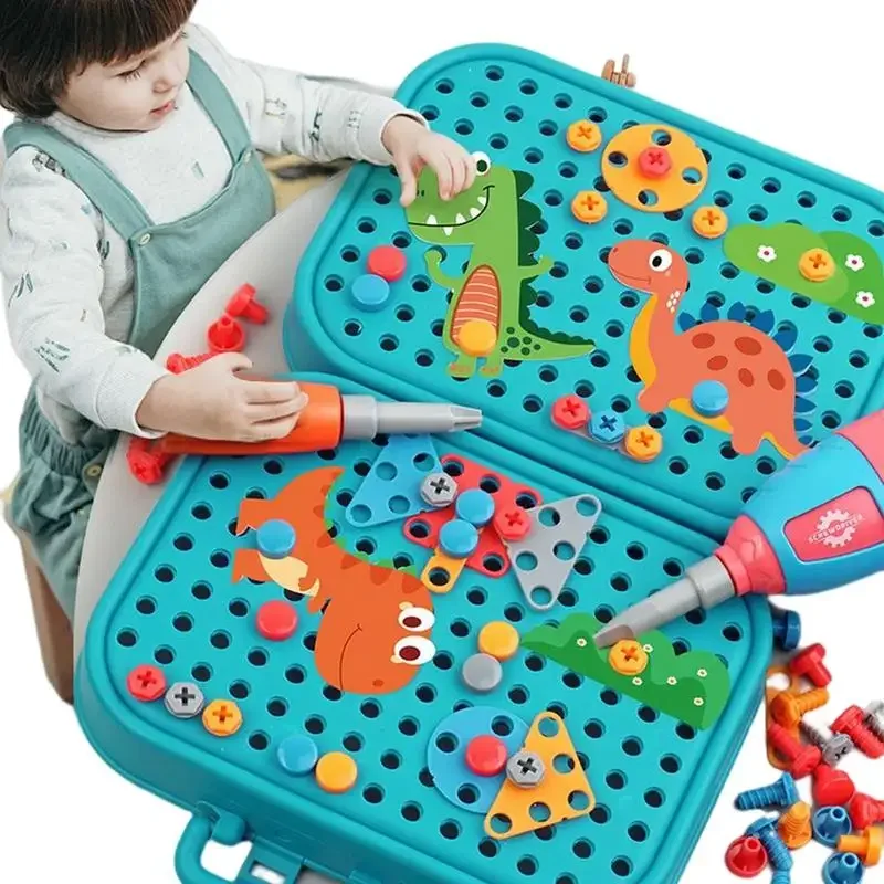 Set herramientas niño con taladro y tornillos – Dinosaurio - imagen 4