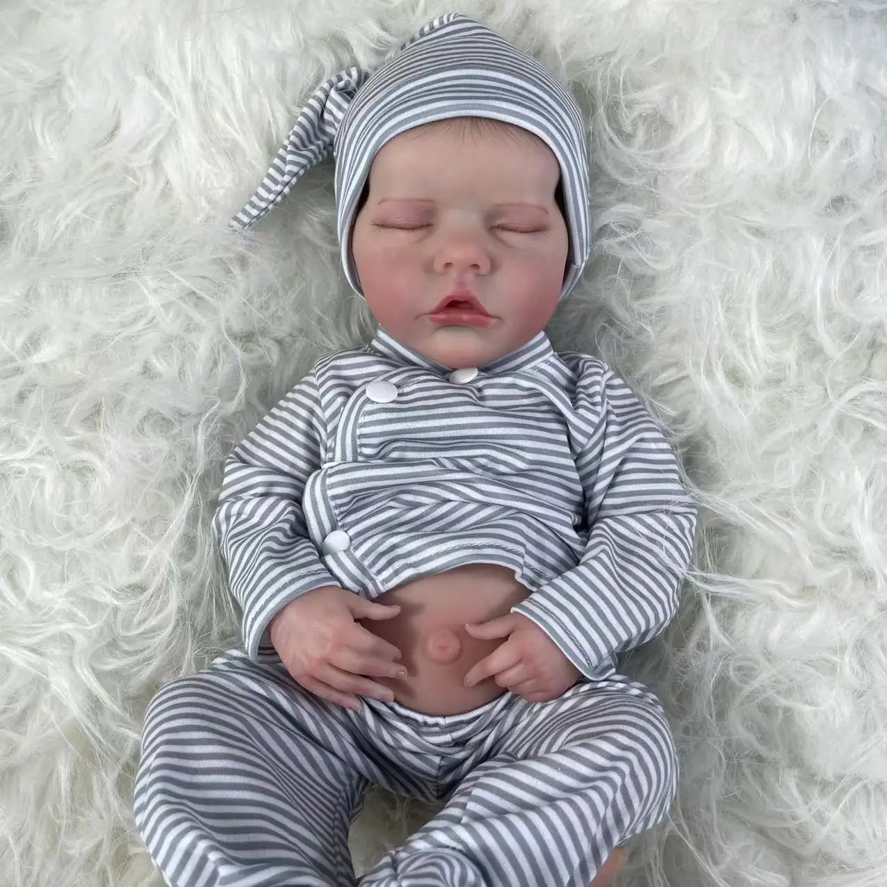 Muñeca Reborn gemelos de vinilo de silicona de 43CM, cuerpo lavable doble A & B, piel 3D, venas visibles, muñeca artística coleccionable para niños - imagen 4