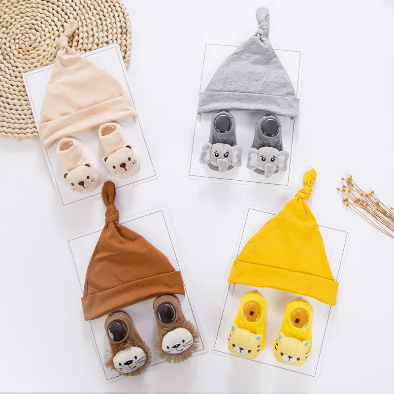 Gorro bebé con orejas de conejo algodón suave para recién nacido