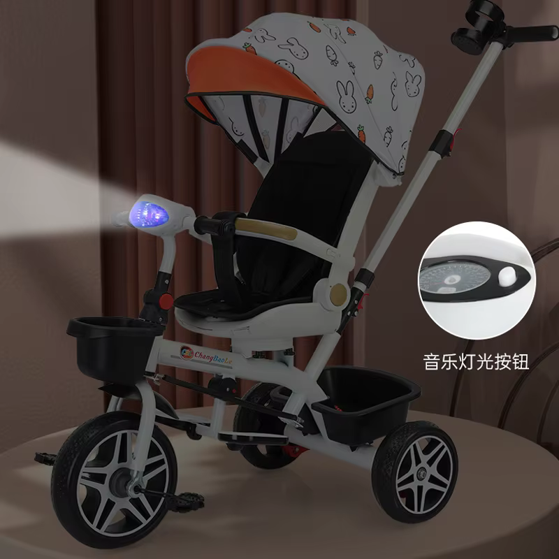 Triciclo multifunción convertible con asiento giratorio para bebés - imagen 2