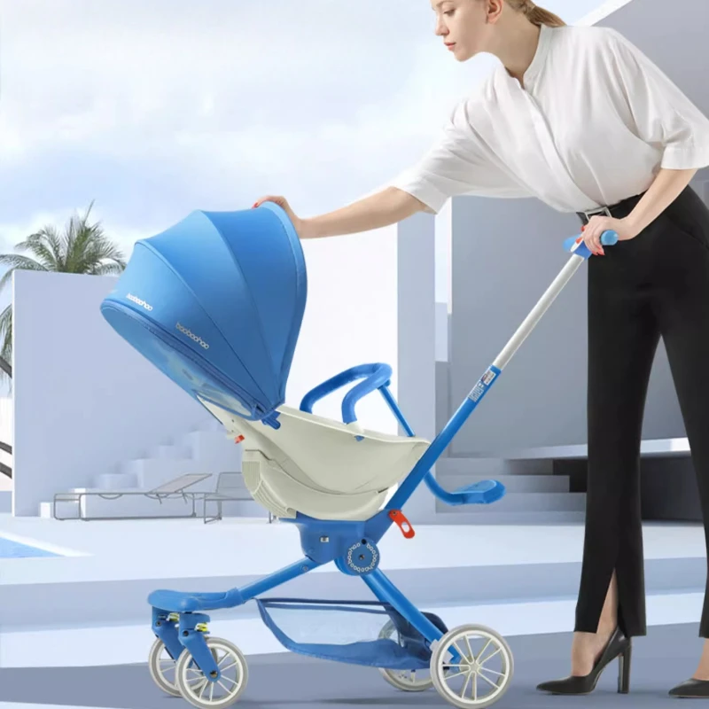 360 °   Asiento giratorio para cochecito de bebé, marco de aluminio de 5 posiciones con dosel de cobertura completa, almohadilla de asiento lavable extraíble, absorción de impacto - imagen 4