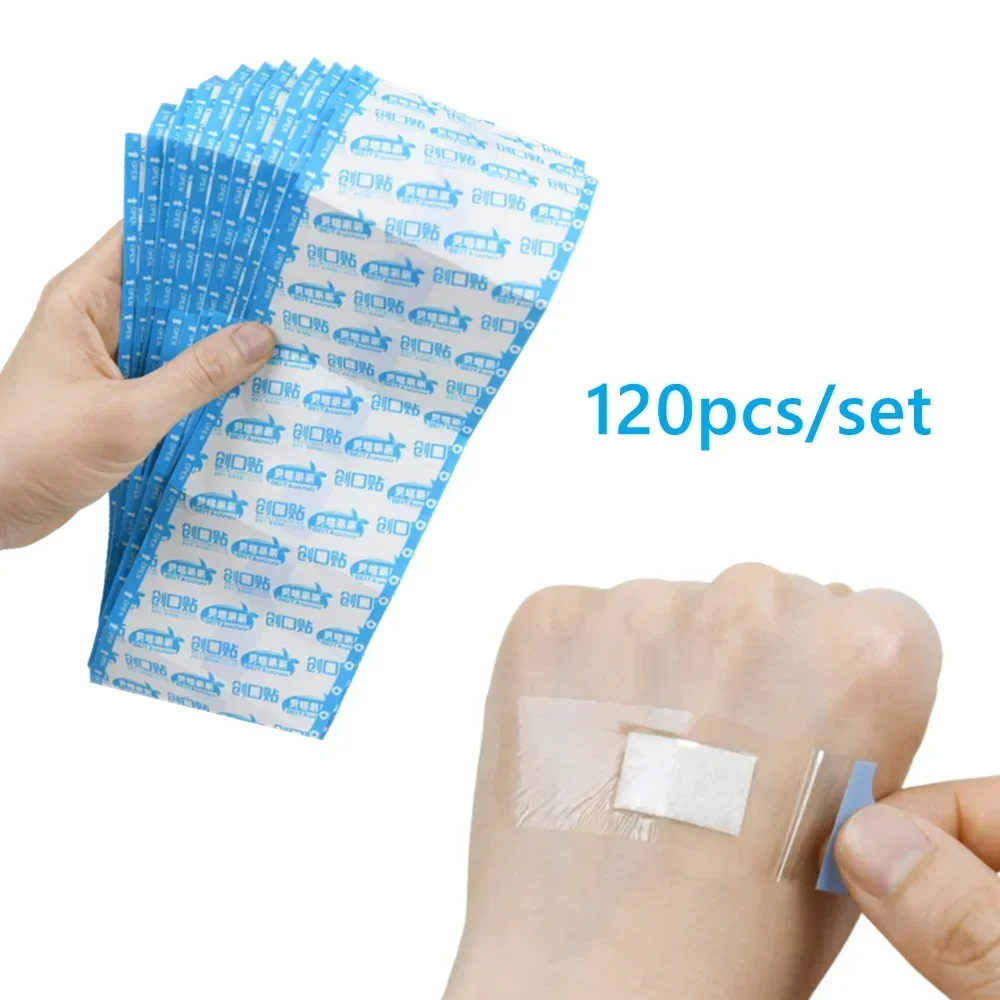 120 unids/lote tirita transparente impermeable vendaje para heridas parche para la piel vendajes adhesivos para bebés niños adultos yeso - imagen 2