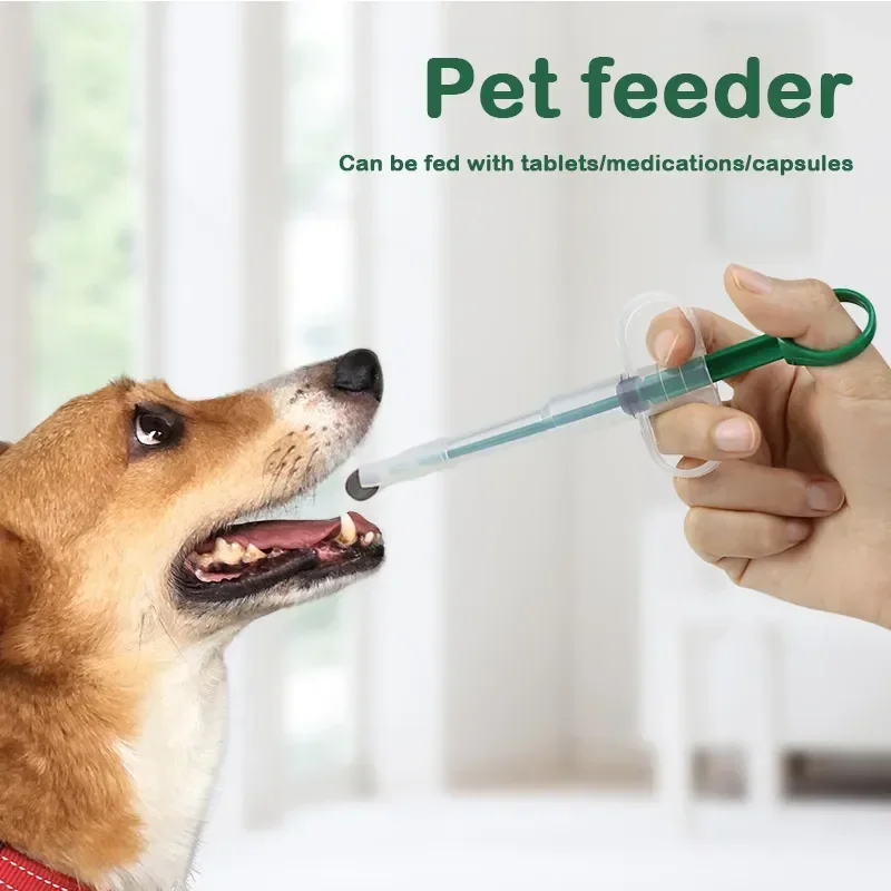 Aplicador de pastillas para mascotas, jeringa para gatos y perros, alimentador de medicina, suministros repelentes de insectos, puede agitar pastillas, gatos y perros, alimentador de agua para mascotas