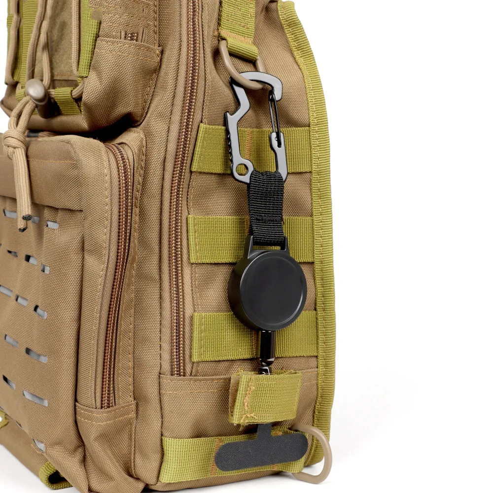 Soporte retráctil antirrobo para teléfono, correa de cordón de seguridad con mosquetón, arnés anticaída para senderismo, ciclismo y escalada