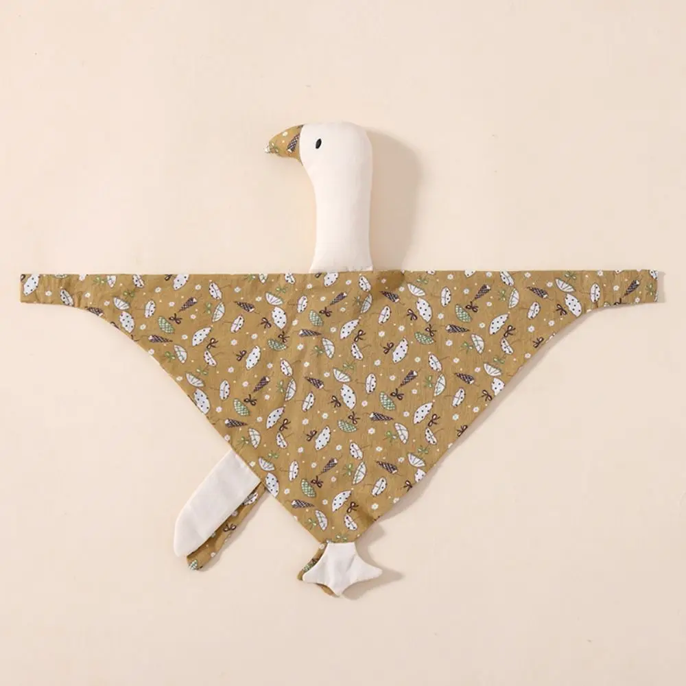 Muñecas para dormir de ganso de algodón puro para bebé, almohada calmante de cisne, toalla de Saliva para recién nacido, adornos interactivos, juguete para acurrucarse de gansos para chico - imagen 4