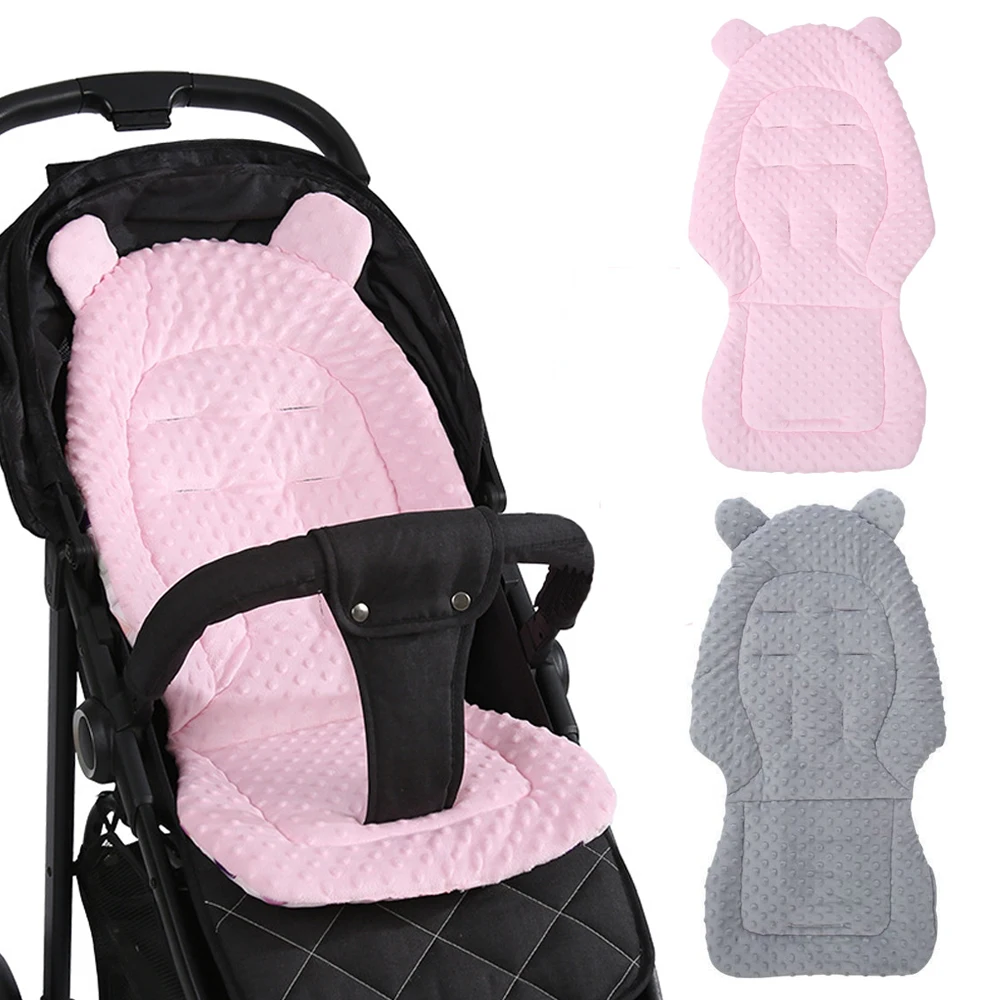 Cojín para asiento de cochecito de bebé, cojín de asiento de doble cara de algodón para bebé, colchón Universal grueso y cálido para carrito de niño, accesorios para cochecito