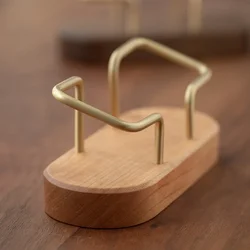 Tarjetero de madera ovalado para tarjetas de visita - Escritorio