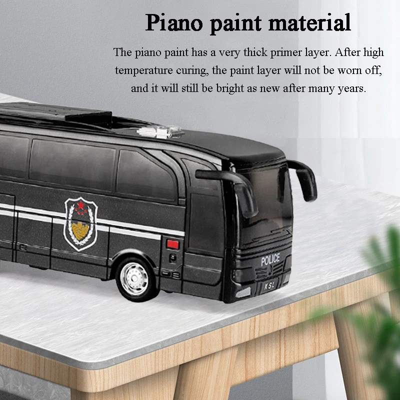 Modelo de coche de autobús escolar para niños, música ligera, vehículo de policía del Campus inercial, simulación, juguetes para niños, regalo para niños - imagen 4