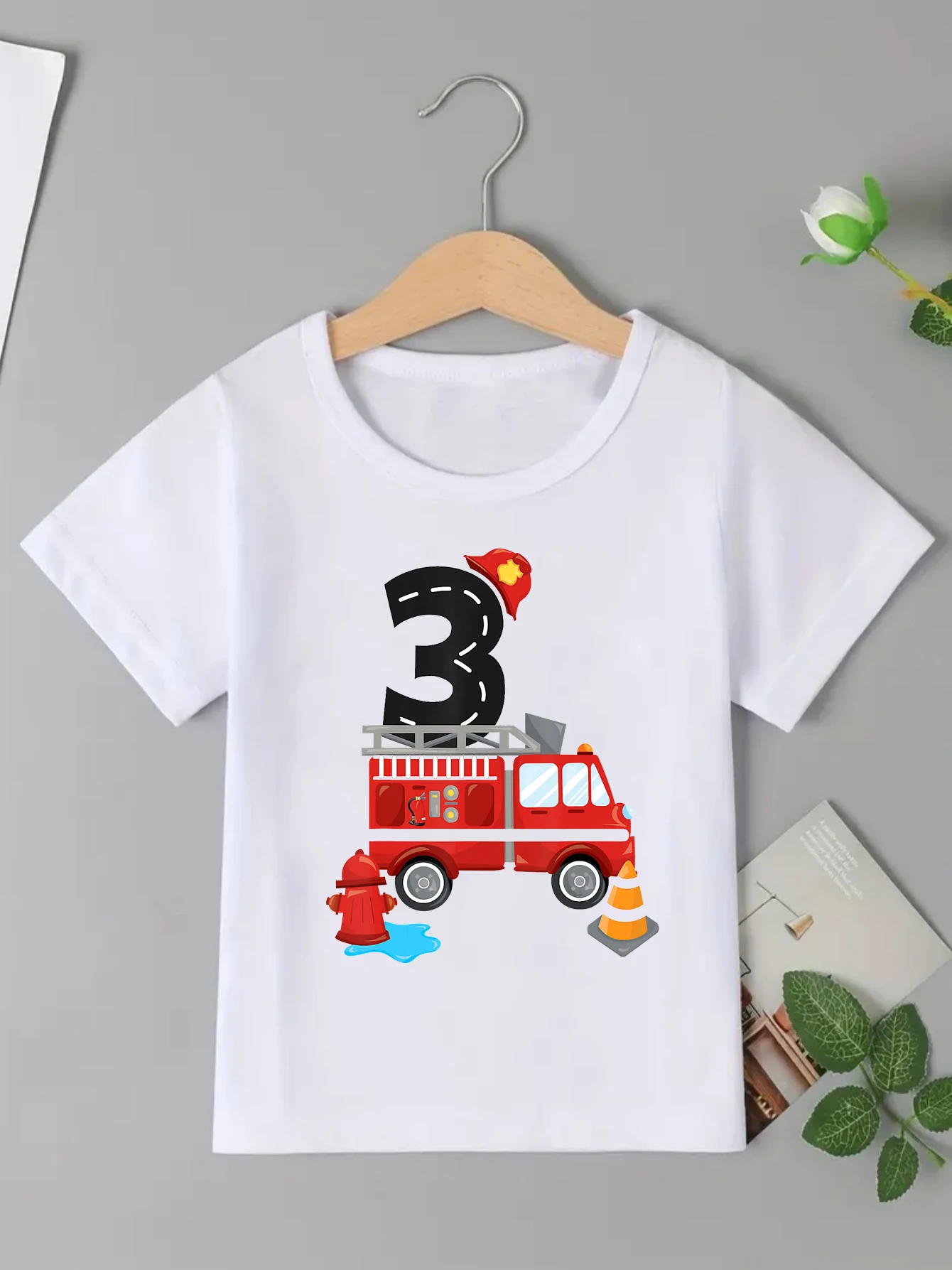 Camiseta con estampado de vehículos de ingeniería de segundo y 3 cumpleaños, ropa divertida para niños, camiseta de regalo de cumpleaños perfecta, camiseta para niños pequeños