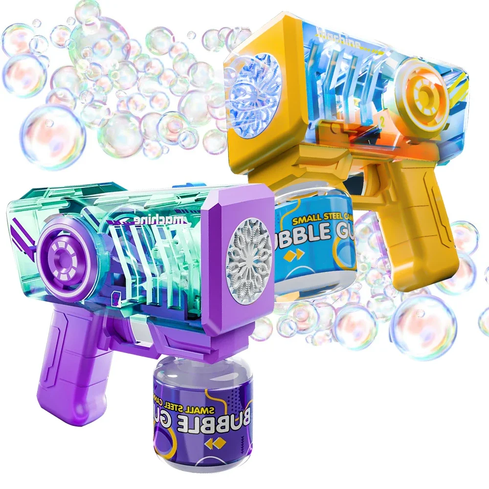Pistola de burbujas de juguete con luces Led, máquina automática de burbujas, varitas de burbujas, Blaster mecánico, fiesta al aire libre para niños - imagen 2