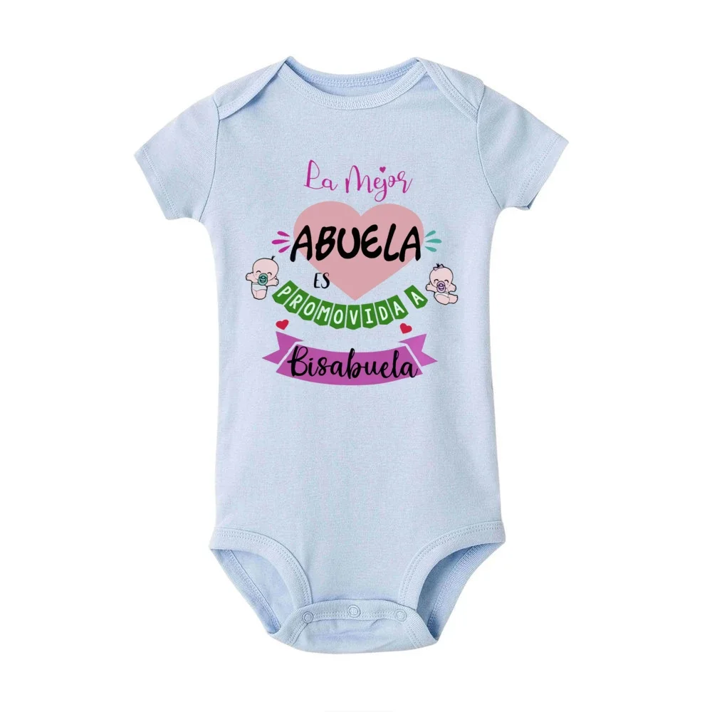 La mejor abuela se promesa a la gran avena, pelele para bebé, ropa de anuncio de embarazo, mono de manga corta para recién nacido - imagen 4