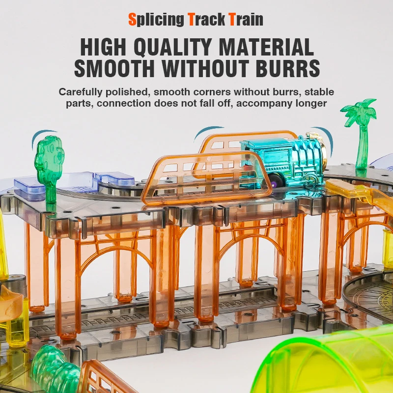 Pista eléctrica para niños, coche de juguete, juego de coches de ingeniería, rompecabezas para niños, juguetes para niños, pista, coche, tren, juguetes interactivos para niños, Navidad - imagen 5