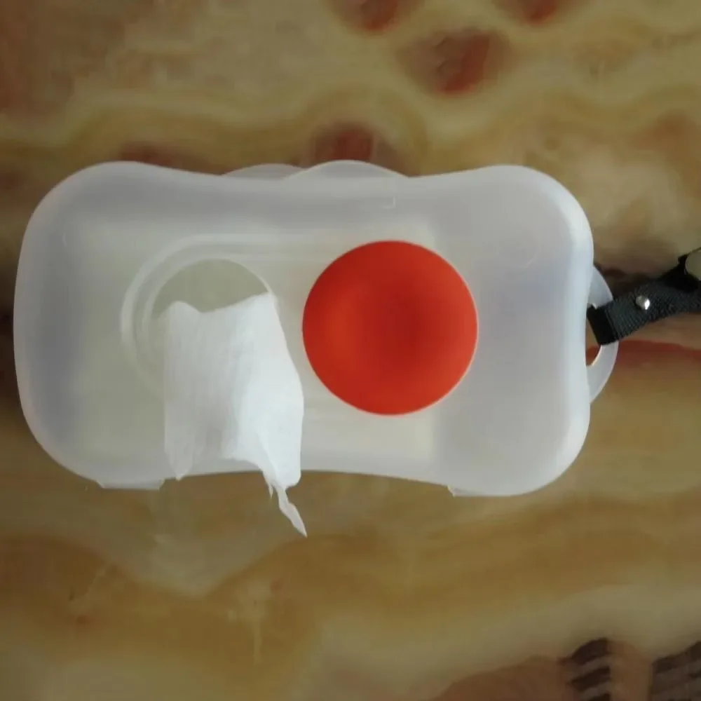 Caja de pañuelos húmedos portátil, caja de toallitas reutilizables de plástico para bebé, Estuche de transporte de toallitas impermeable para sala de estar - imagen 4