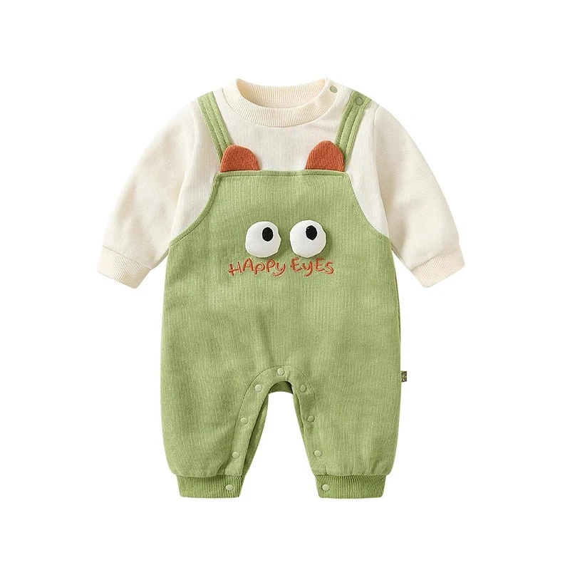 Body Unisex de dos piezas falso para recién nacidos para primavera y otoño, mono de dinosaurio de dibujos animados para niños y niñas, pelele para exteriores de Halloween
