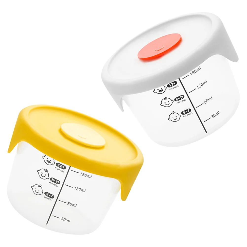 Cajas de comida infantil, contenedores de almacenamiento de alimentos para bebés con tapas, portátiles, compactas, ligeras, selladas para frutas y verduras, 2 uds. - imagen 5