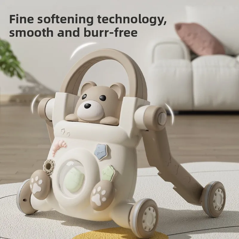 ‌ Andador de bebé anti-pajarita con luces LED musicales, juguete de coche de empuje multifuncional con 360 ° Diseño antivuelco con ruedas silenciosas