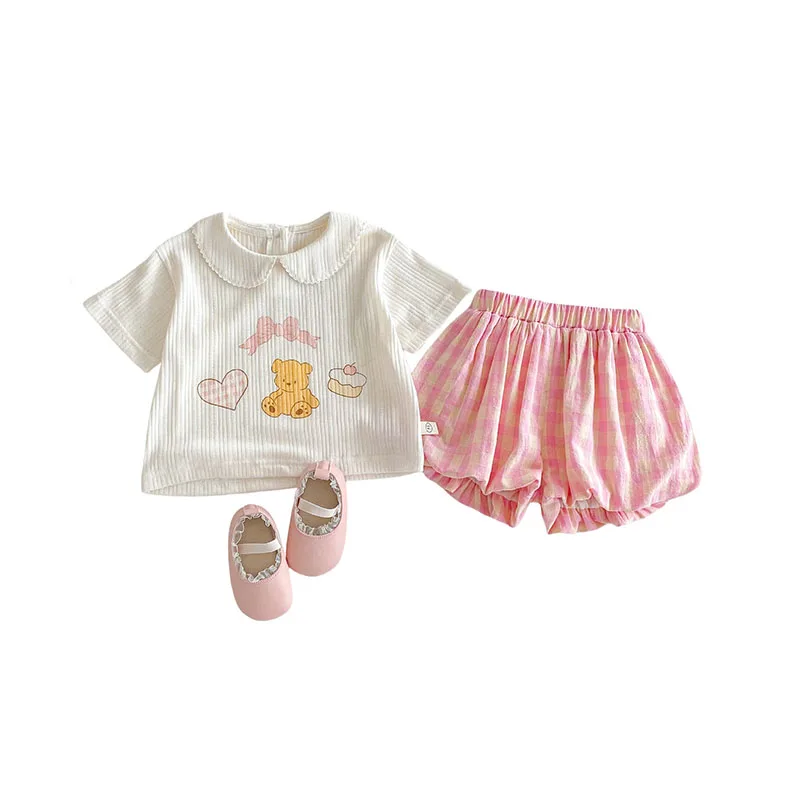 MILANCEL Camiseta de verano con estampado de oso para niña - imagen 5