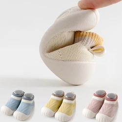 Nuevo calcetín interior para niños pequeños, zapatos para recién nacidos, niños, invierno, suela suave de algodón, calcetín para niñas, suela de goma, calcetín divertido para niños