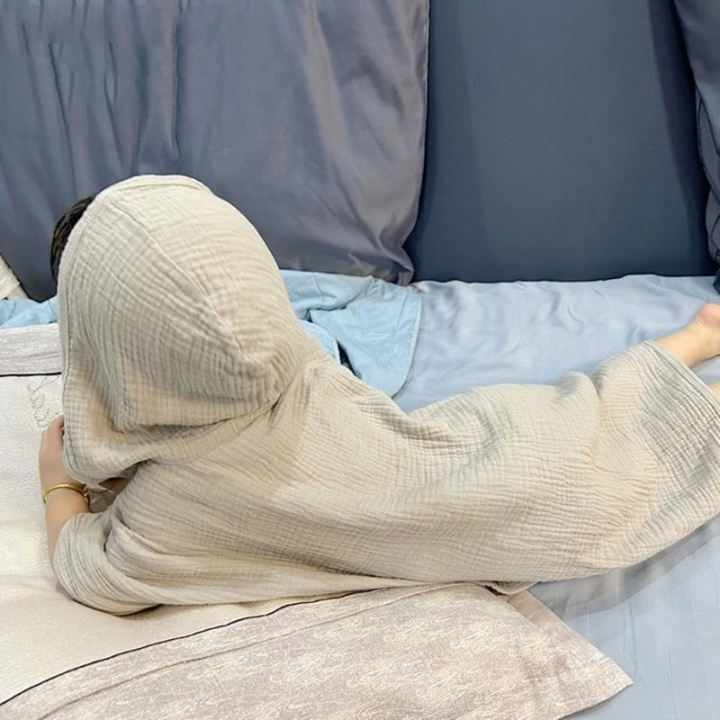 Albornoz transpirable M76C, manta suave con capucha, Poncho infantil para niños, bebé recién nacido - imagen 4