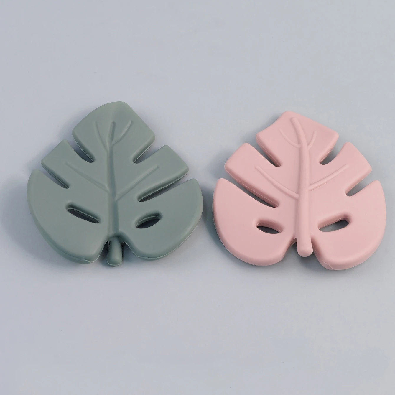 TYRY.HU, 2 uds., cuentas para mordedor de hojas de silicona, mordedores para bebés, hojas de silicona, cadena de chupete masticable, accesorios DIY sin BPA - imagen 5