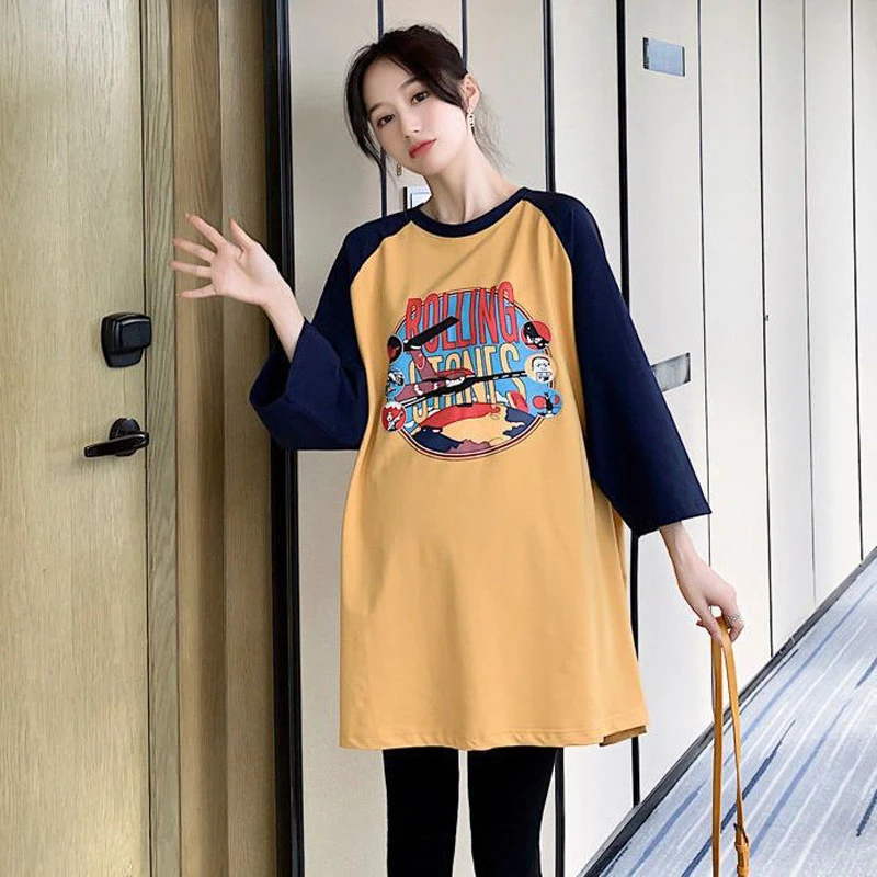Camiseta premamá de algodón transpirable para primavera y verano - imagen 5
