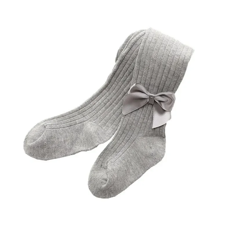 Pantimedias sencillas a la moda para niños y niñas, medias a rayas de Color sólido Retro dulce para niñas, medias de algodón para primavera y otoño - imagen 5