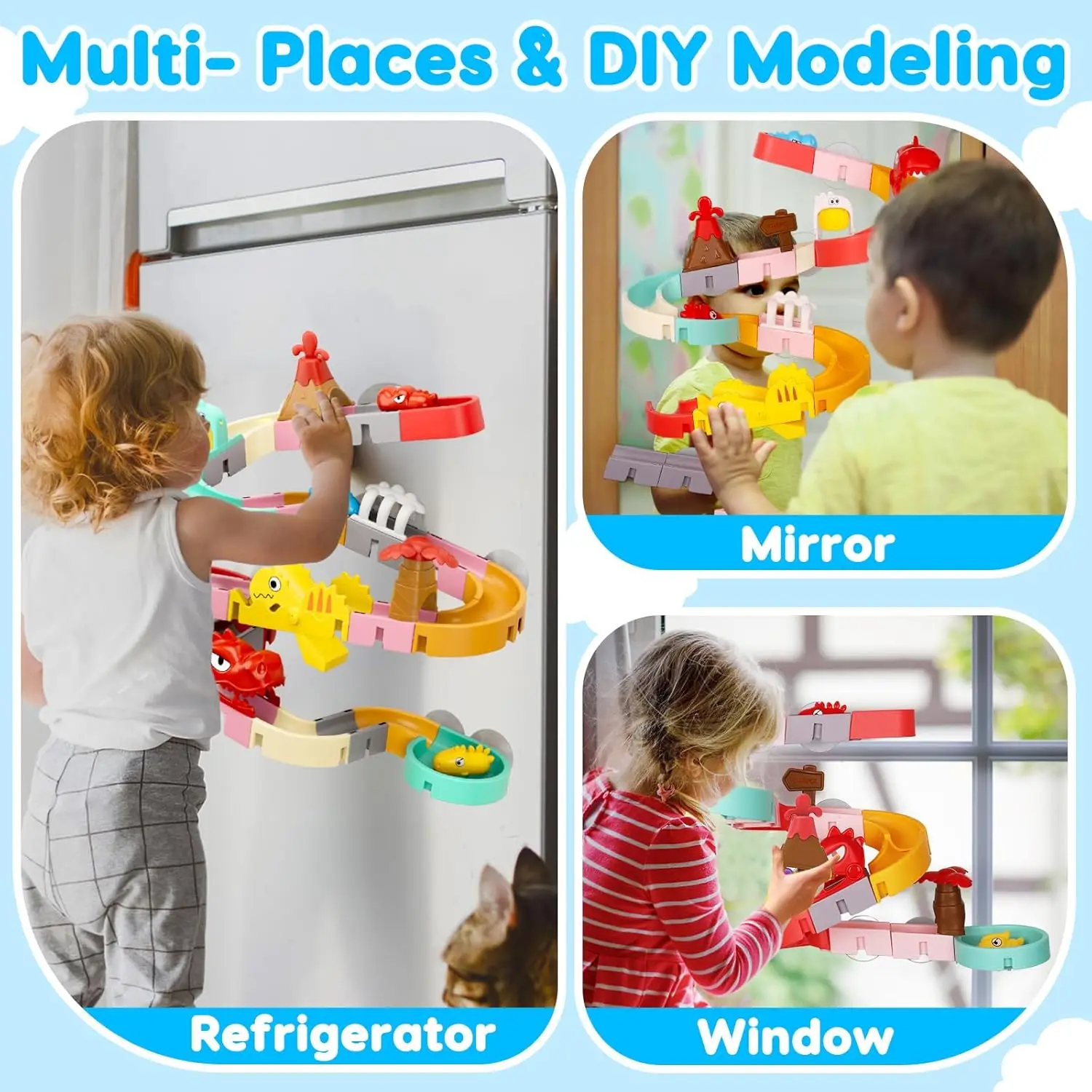 Juguetes de baño para niños, construcción DIY, pistas deslizantes de agua, juguetes de baño para bebés, juguetes de agua pulverizada para niños, piscina exterior, juguetes para bañera para niños - imagen 5