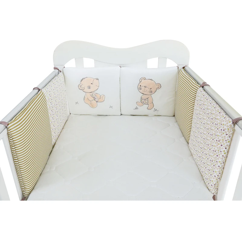 6 unids/lote parachoques de cuna de algodón para cama de bebé, Protector de cuna suave trenzado para bebé, parachoques para recién nacido, parachoques para cuna infantil, Protector nórdico para cama de bebé