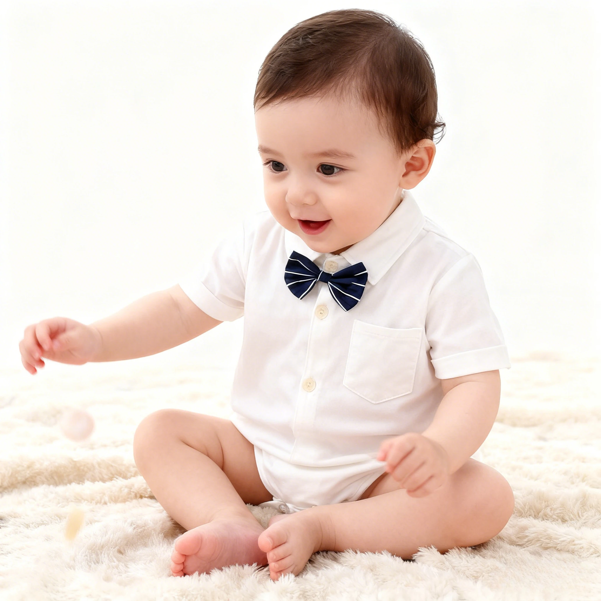 Pelele de manga corta para niños recién nacidos, ropa para niños de verano, mono Triangular 100% de algodón con lazo de 1-3-6-9-12M