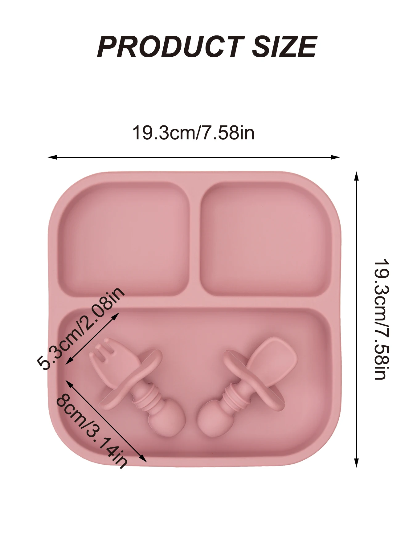 Juego de alimentación de bebé colorido, platos de succión de silicona, cuchara de entrenamiento sin BPA, tenedor, vajilla de destete para niños pequeños, 3 uds. - imagen 5