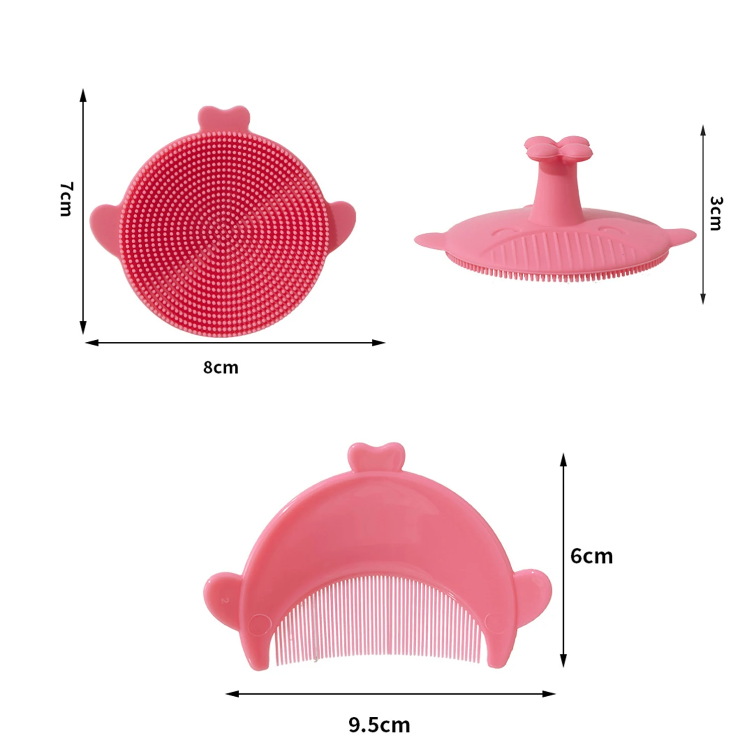 Peine de silicona suave para bebé – Cepillo de masaje y baño - imagen 4