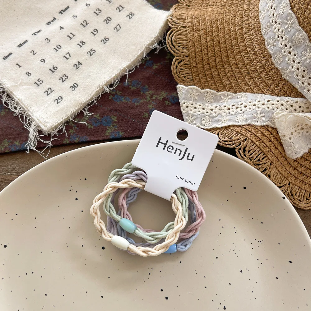 Diademas coloridas sin costuras para niñas, bandas de goma de alta elasticidad, lazos para el cabello para bebés y niños, cuerdas gruesas para el cabello para cuerdas para la cabeza simples y dulces - imagen 4