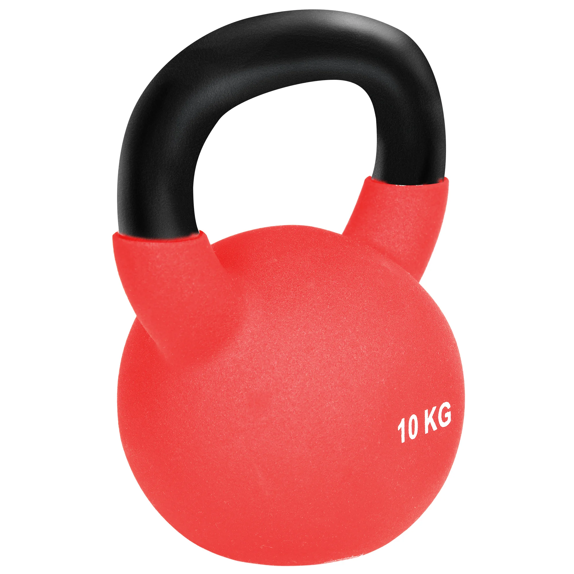 HOMCOM Pesa Rusa 10 kg Hierro Fundido Pesa Kettlebell con Revestimiento de Neopreno Mancuernas de Bola para Entrenamiento de Fuerza 19x12x22 cm Rojo
