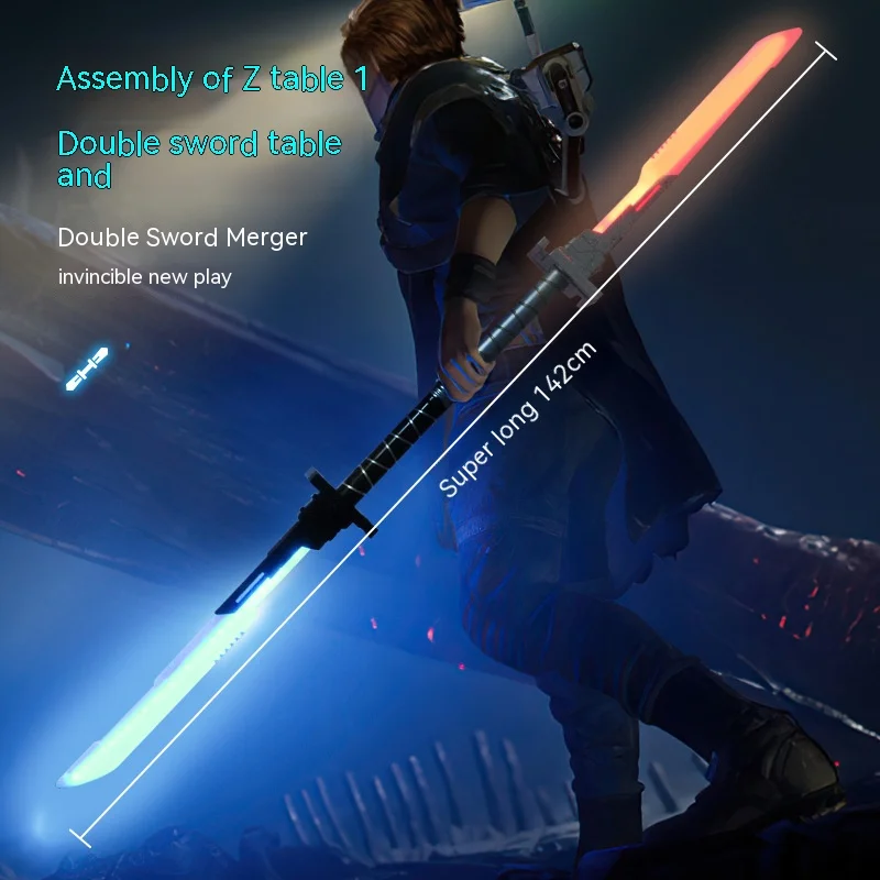 Cyberpunk-Sable de luz 2 en 1 para niños y adultos, juguete electrónico luminoso de 71cm, Cosplay con efectos de sonido, luces de colores, juguete eléctrico - imagen 3