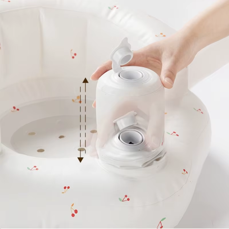 Asiento de baño inflable para bebé con soporte plegable portátil - imagen 4