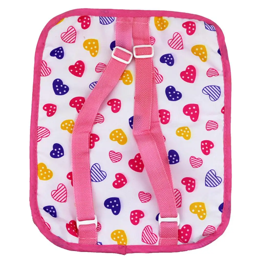 Doll Heart Pattern Travel Backpack Carrier Handb for 18inch American Girl Accessories