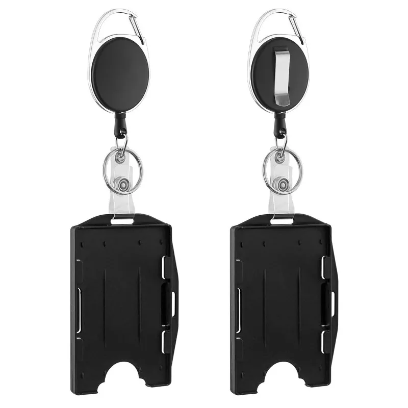 Tarjetero retráctil doble propósito horizontal vertical negro - imagen 4