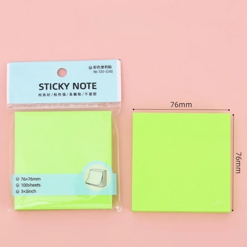 Bloc de notas fluorescente, notas adhesivas, suministros de papelería, accesorios de oficina, cuadernos, 100/400 hojas - imagen 4