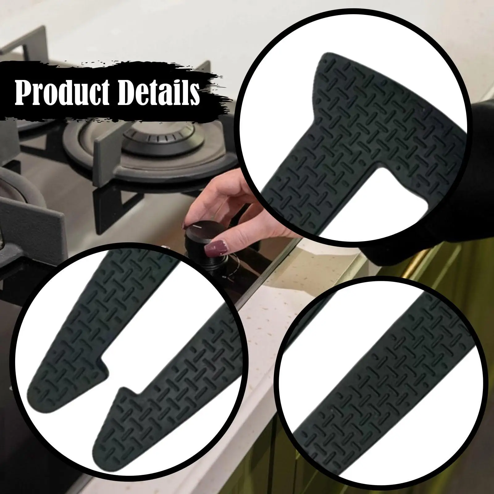 5 uds perillas de horno cerraduras de silicona perilla a prueba de niños cubiertas de seguridad cerraduras de perilla de estufa de Gas para quemador cocina estufas mascotas estufas para el hogar - imagen 5