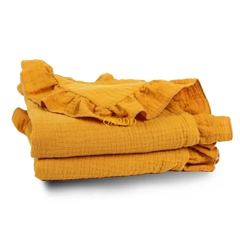 Qx2d 90cm 35 pulgadas Muslin Cozy Cozy Baby Wrap Maneta con ruffle unisex para estera juego - imagen 5