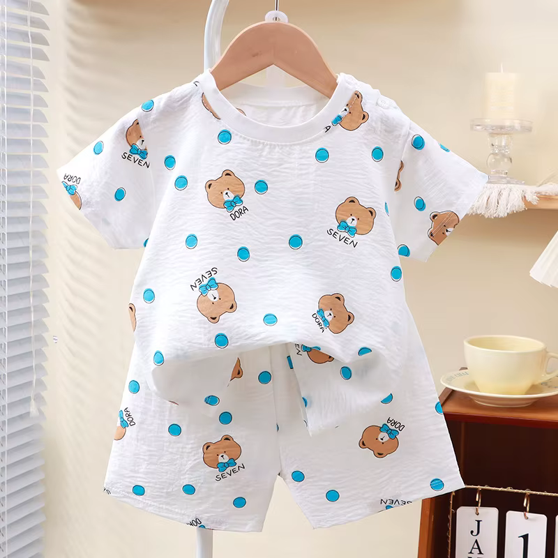 Conjunto de bebé de algodón Cloud de manga corta para casa - imagen 3