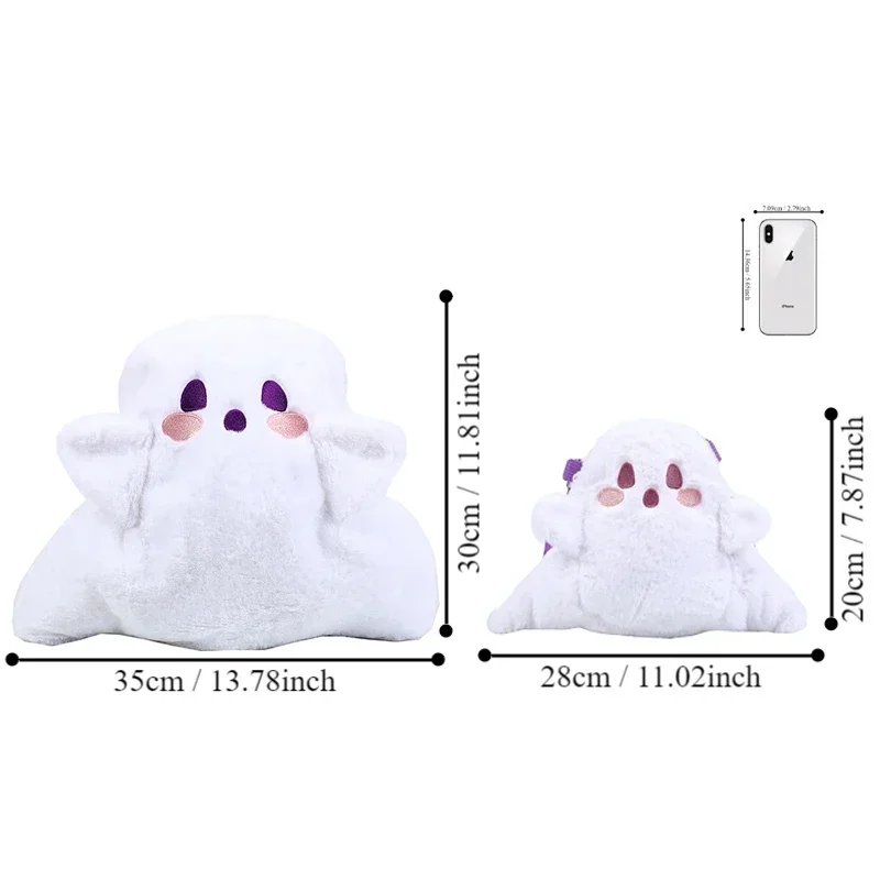 Bolso de felpa de ganso para niños y niñas, Mini bandolera de hombro, Kawaii, fantasma de Halloween, divertido, novedad - imagen 2