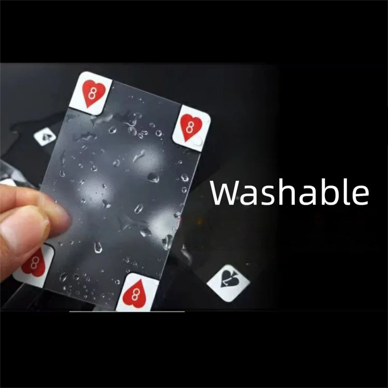 Playing Cards Transparent Plastic Frosted Poker White Frosted Waterproof PVC Playing Cards Unique Cards Indoor Party Game - imagen 4