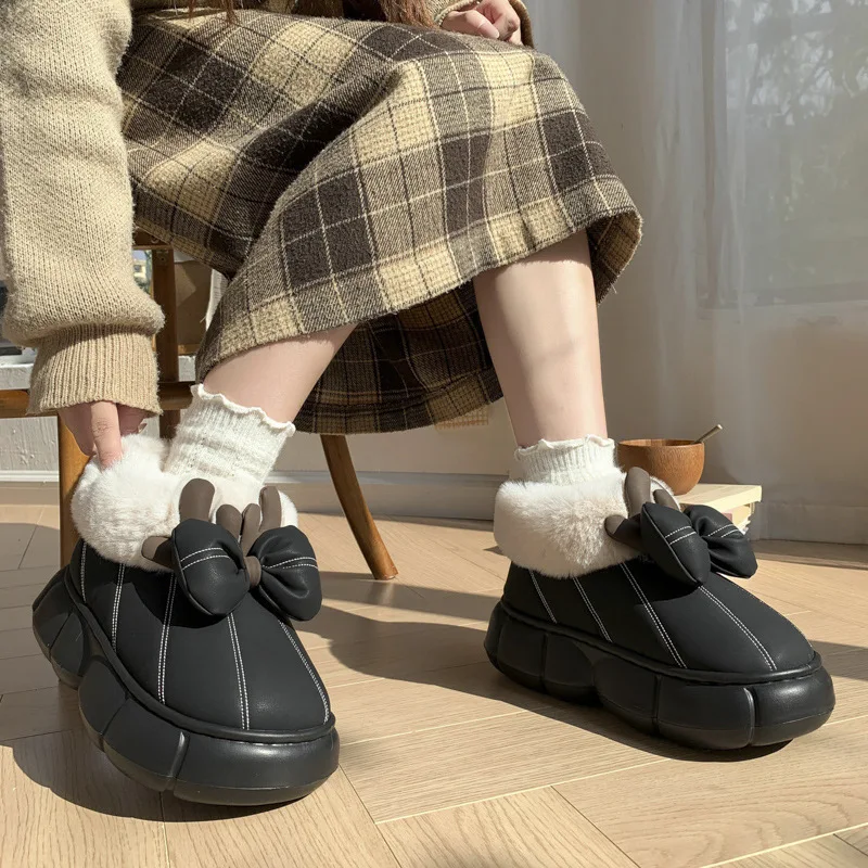 Botas plataforma invernales para niñas cálidas con lazo y suela - imagen 4