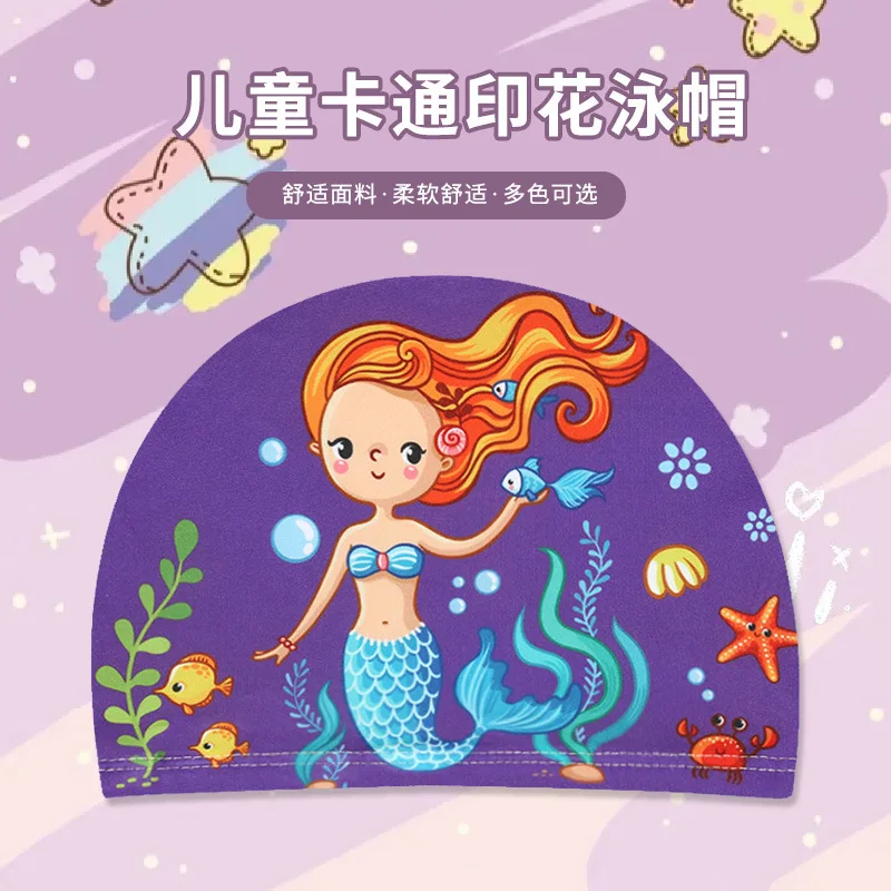 Gorro de baño impermeable con dibujos animados, protección para los oídos, ajustable para niños, niñas y niños, bonitos accesorios de baño para piscina - imagen 4