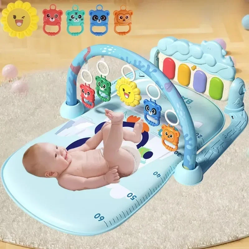 Alfombra de juego de gimnasio para actividades de bebé con luces y música, juego de Piano, gimnasio, desarrollo temprano, juguetes para patadas, regalos para recién nacidos - imagen 2